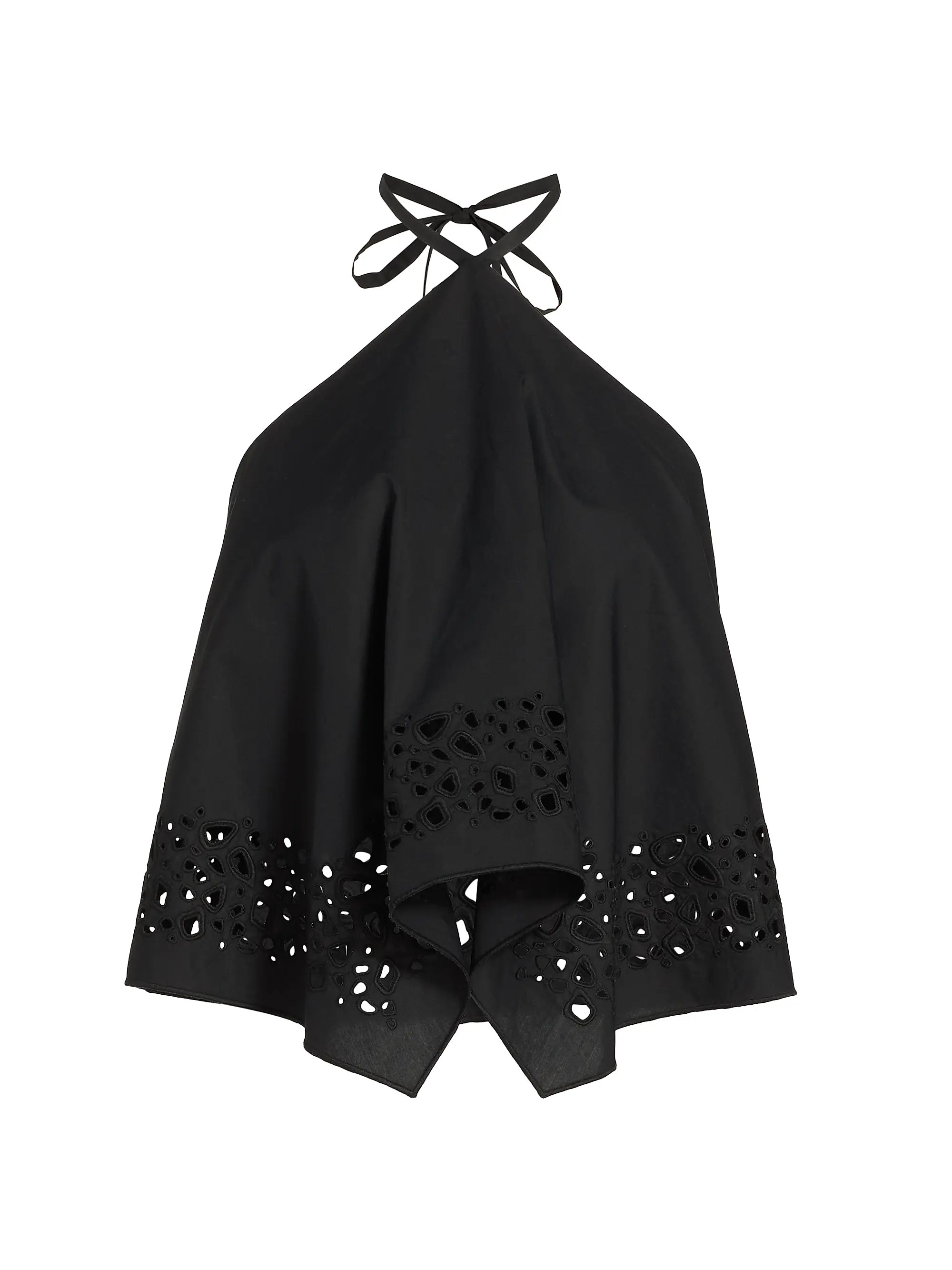 A.L.C. Aleia Eyelet-Trimmed Cotton Halterneck Top | Saks Fifth Avenue | Saks Fifth Avenue