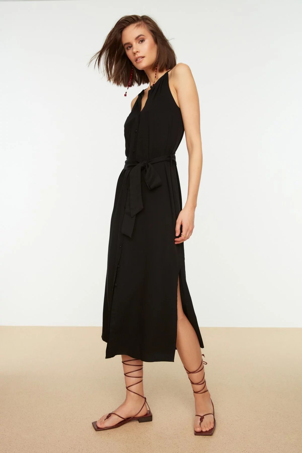 Trendyol Womens Midi A-Line Regular Fit Woven Dress | Walmart (US)