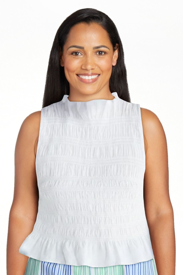 Free Assembly Women's and Women's Plus Smocked Peplum Sleeveless Cotton Top, Sizes X-4X | Walmart (US)