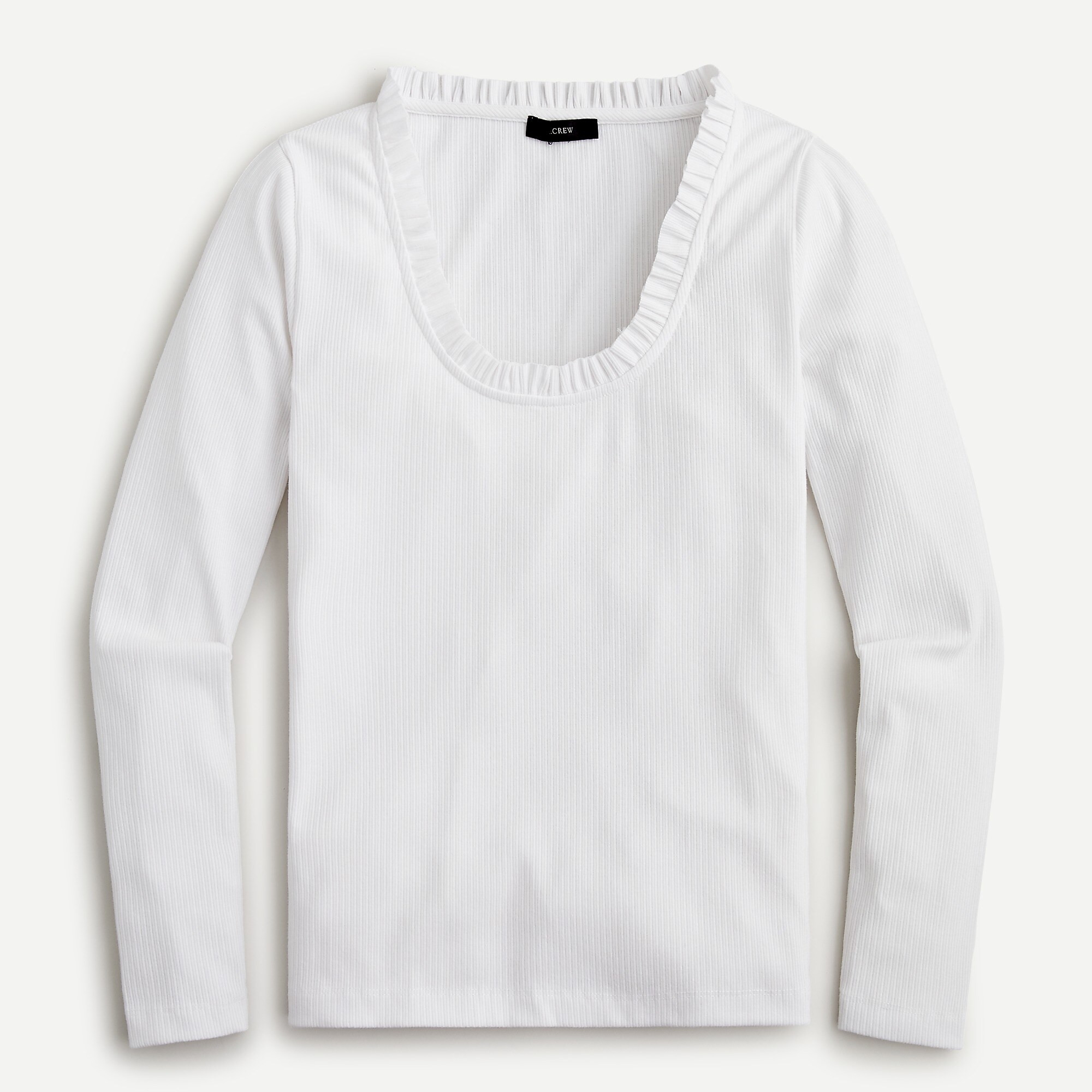 Ribbed ruffleneck T-shirt | J. Crew US