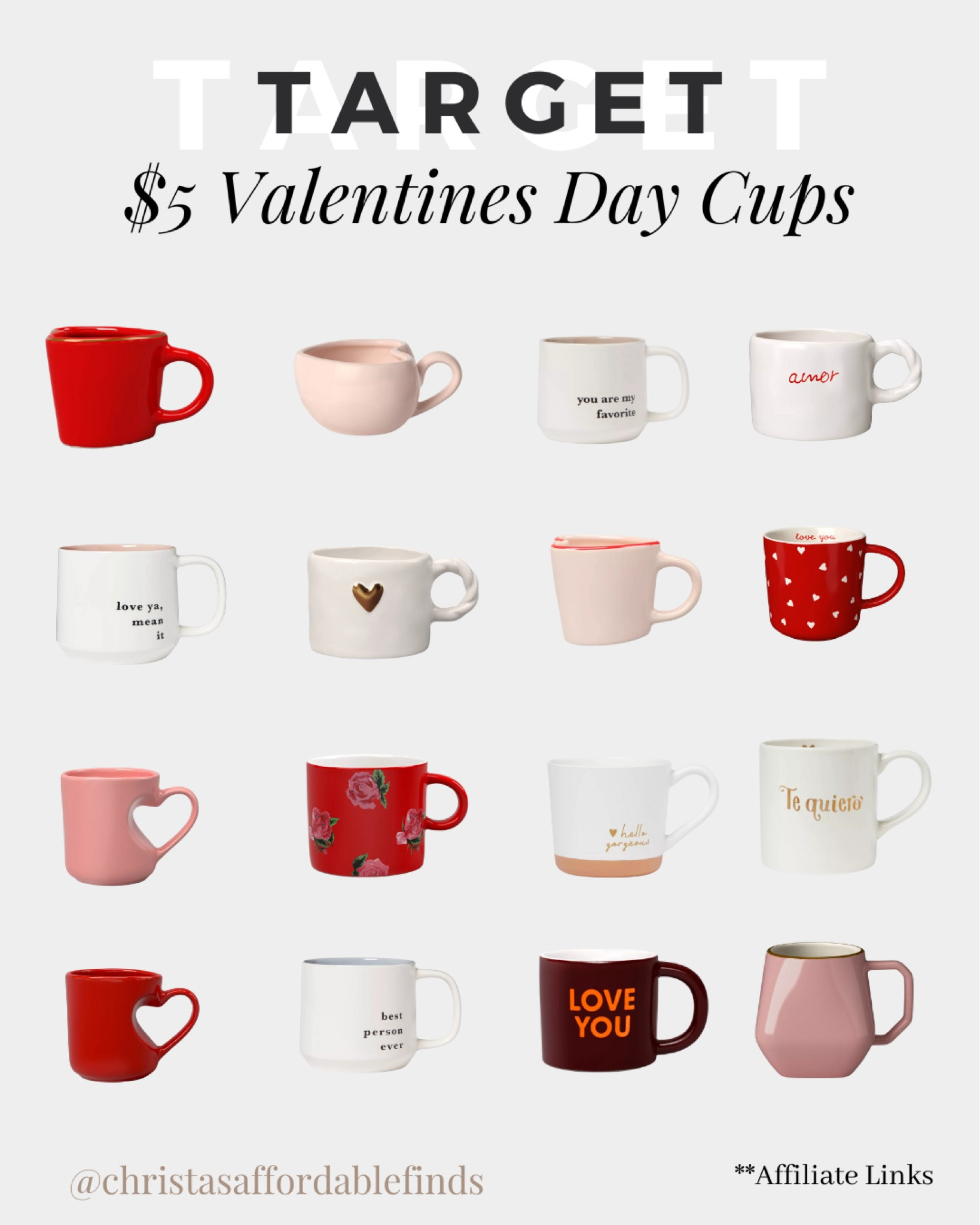 💕 Sip in style this Valentine’s Day with these adorable cups from Target, all for less than $10! Perfect for your morning coffee, tea, or a sweet treat on the go, these festive finds are as affordable as they are cute. Whether you’re grabbing one for yourself or gifting them to your Galentines, these cups are a must-have for spreading the love.

Swipe up to shop these budget-friendly Valentine’s Day essentials before they’re gone! ❤️✨

Valentine’s Day cups | Target Valentine’s finds | Affordable drinkware | Cups under $10 | Festive Valentine’s mugs | Budget-friendly Valentine’s gifts | Cute and cozy cups | Target holiday essentials | Coffee mugs for Valentine’s | Valentine’s Galentine’s gift ideas | Target budget decor | Valentine’s Day drinkware | Sweet and festive cups | Affordable holiday finds | Target must-haves | Valentine’s themed cups | Cute drinkware for less | Target Valentine’s Day deals | Under $10 Target finds | Fun and festive mugs



#LTKSaleAlert #LTKGiftGuide #LTKFindsUnder50