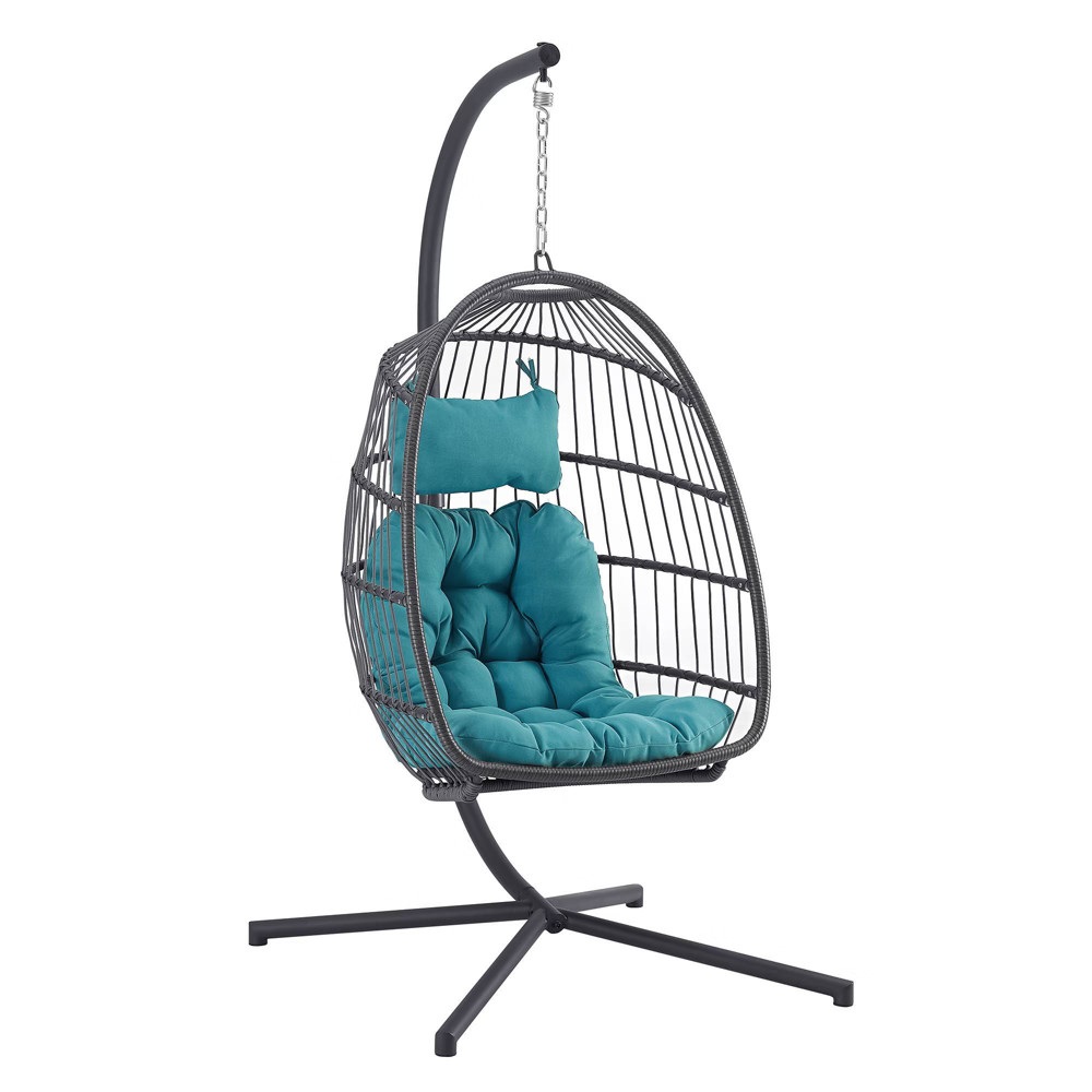 Swing Egg Chair with Stand - Gray/Teal - Saracina Home | Target