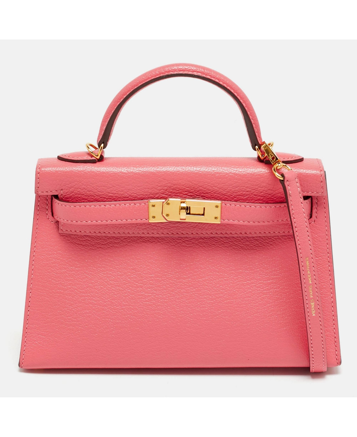 Pre-Owned Hermes Kelly Ii Sellier Mini Finish Rose Azalee Chevre Leather Top Handle Bag | Macy's