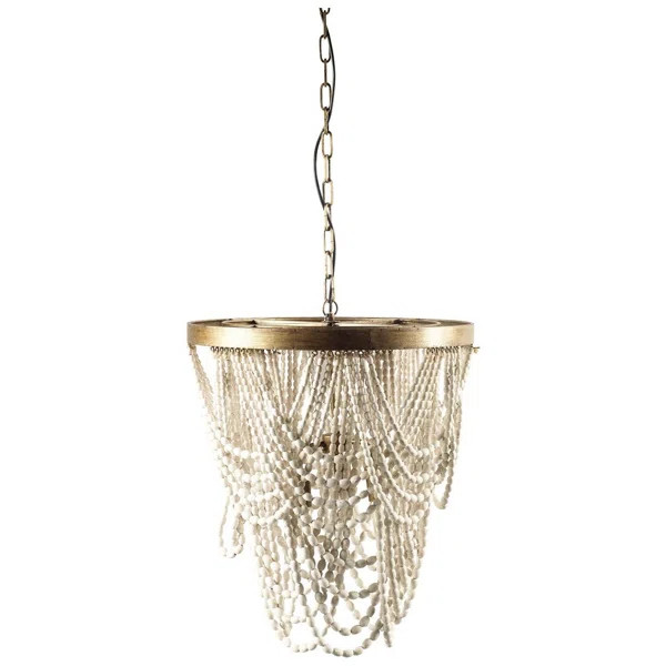 Margie 3 - Light Unique / Statement Geometric Chandelier with Beaded Accents | Wayfair North America