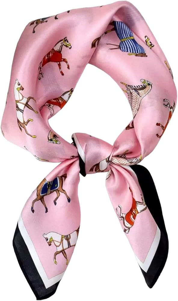 ANDANTINO 100% Pure Mulberry Silk Small Square Scarves -21'' x 21''- Digital Printed Neckerchief ... | Amazon (US)