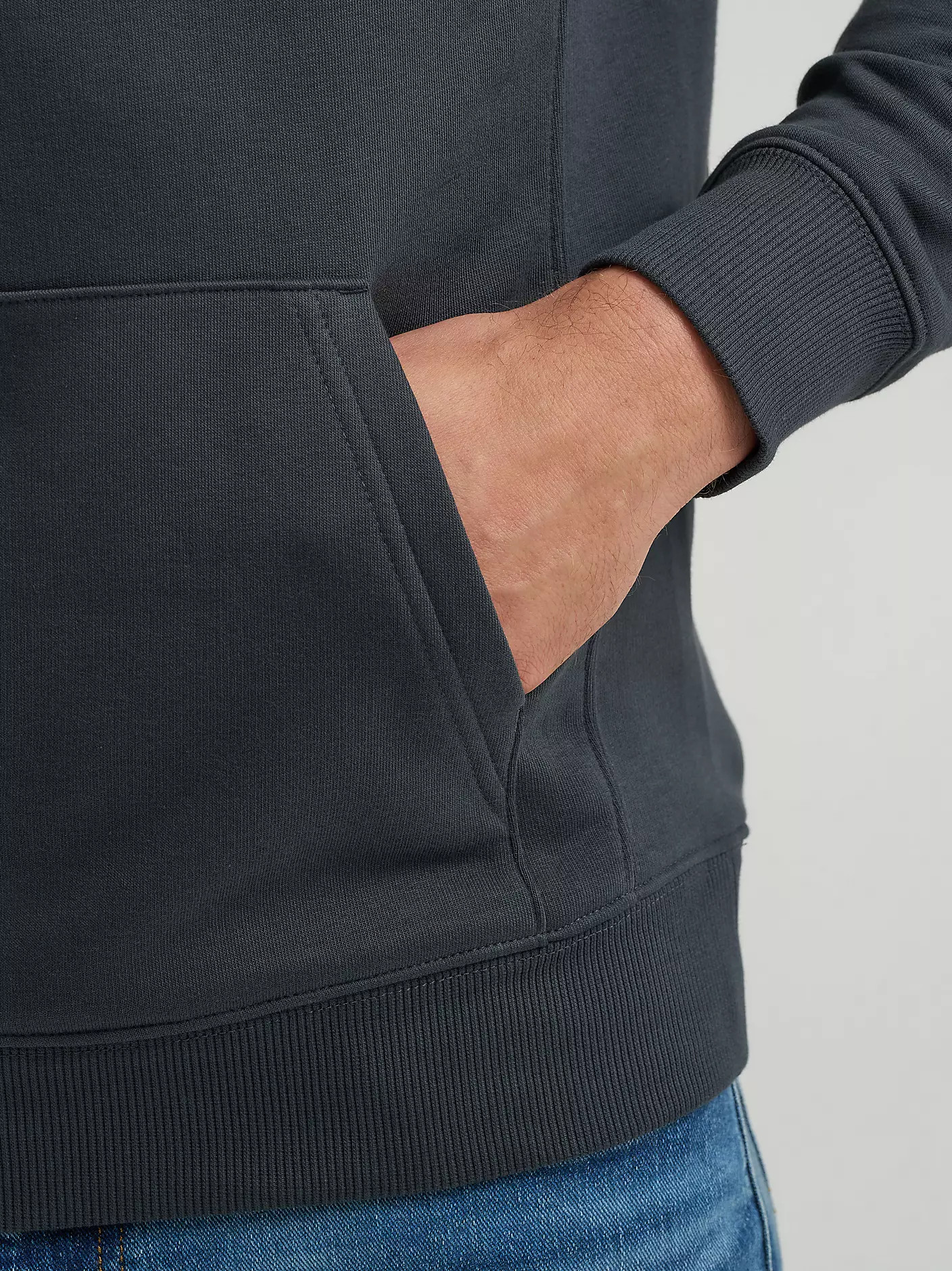 Men's Logo Patch Solid Hoodie | Lee Jeans