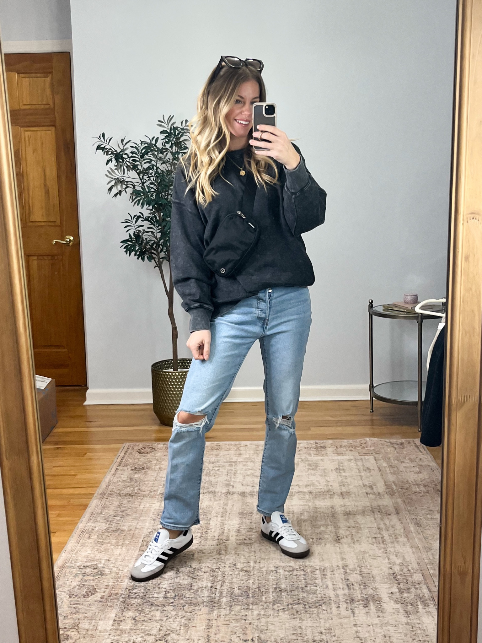 This black washed crewneck sweatshirt is only $15 and available in four colors. Not too thick. It’s a great layering piece or also super cute worn by itself I sized up to a large.

#LTKfindsunder50 #LTKfindsunder100 #LTKstyletip