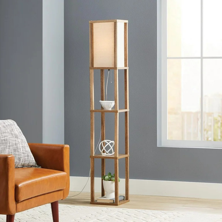 Better Homes & Gardens Crossmill Shelf Modern Floor Lamp | Walmart (US)