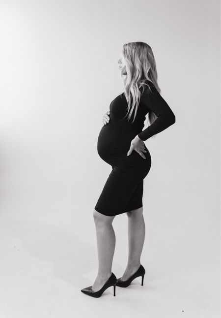 Shop black maternity dresses! This is perfect for that sophisticated maternity look for your Photoshoot or just any special occasion that needs a bump friendly black dress! 
Keywords: bump friendly dresses, bump friendly special occasion outfit, formal maternity dress, dresses that are formal maternity dresses, studio maternity Photoshoot, black maternity dress, bump friendly black dresses 