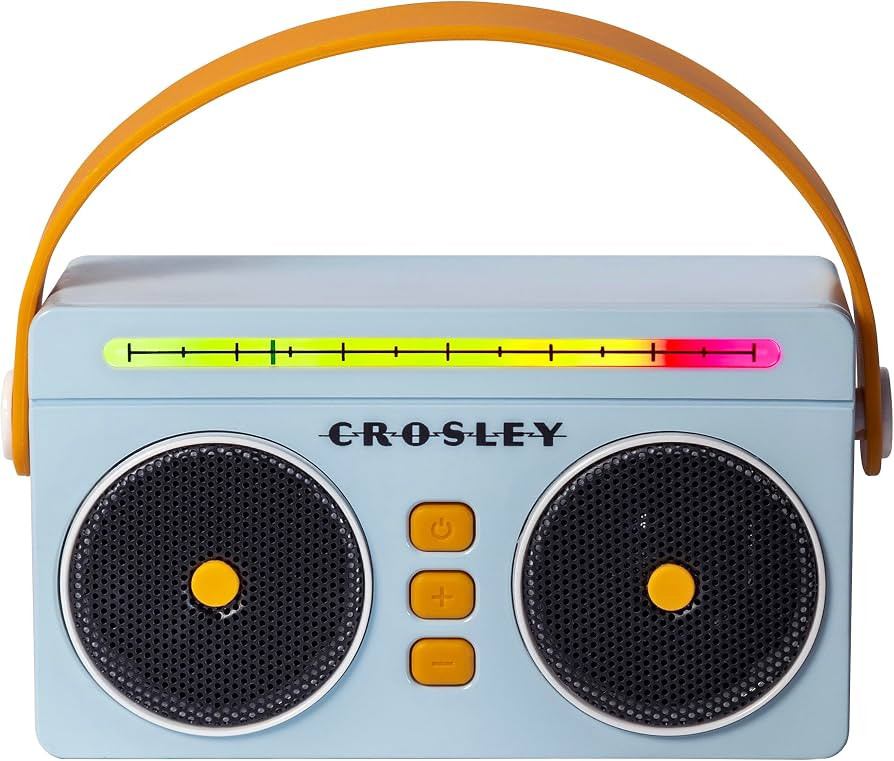 Crosley CR3050A-SB Mini Boombox Retro Portable Bluetooth Speaker with LED Lights, Sky Blue | Amazon (US)