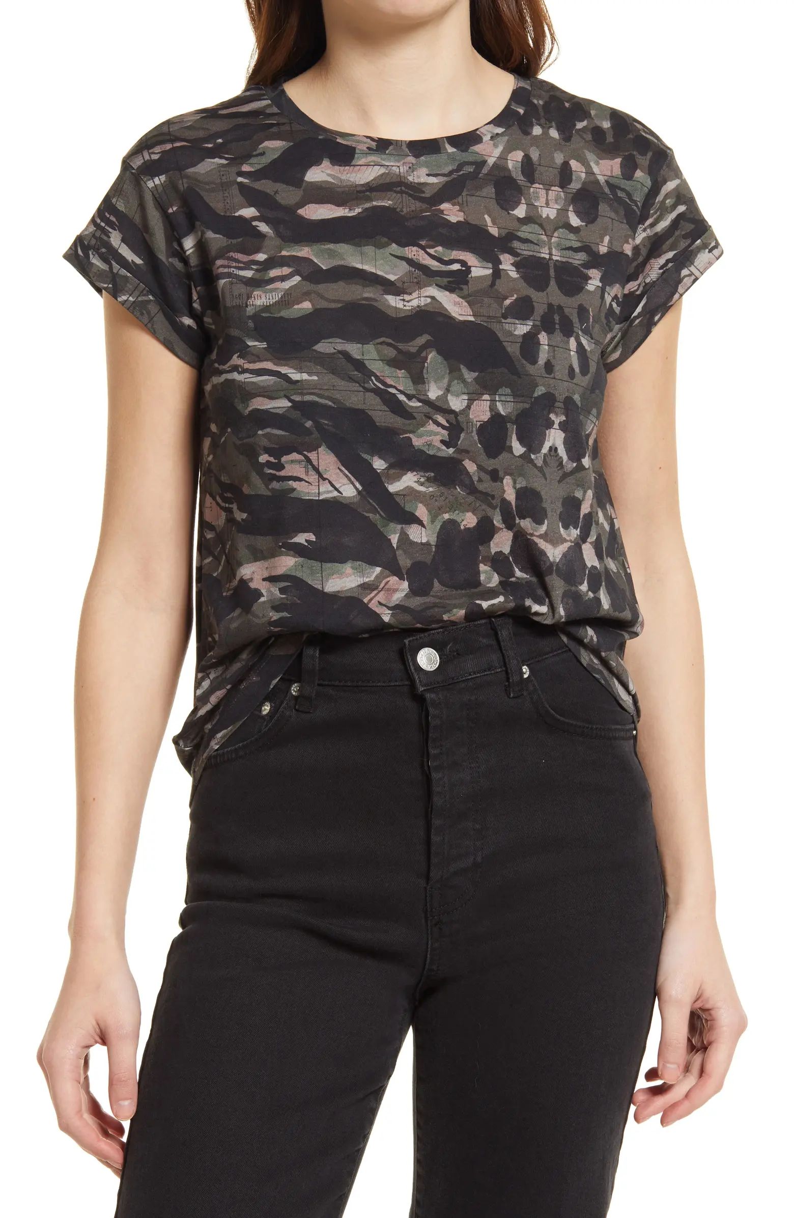 AllSaints Oniyuri Anna Camo Print Cotton T-Shirt | Nordstrom | Nordstrom