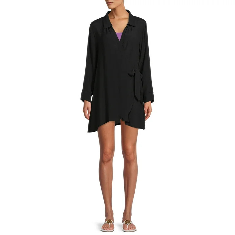 Time and Tru Women's and Women's Plus Wrap Cover-Up - Walmart.com | Walmart (US)
