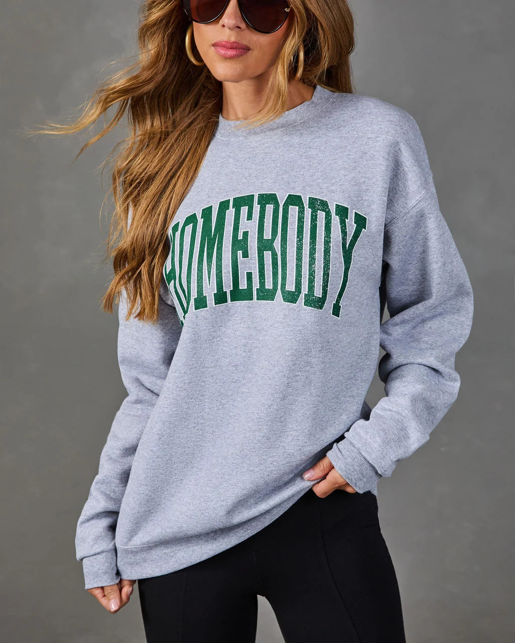Homebody Muse Fleece Graphic Sweatshirt Heather Grey / L | VICI