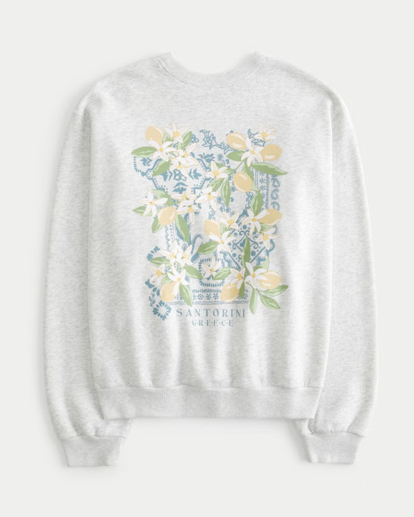 Women's Easy Santorini Greece Graphic Crew Sweatshirt | Women's Tops | HollisterCo.com | Hollister (US)