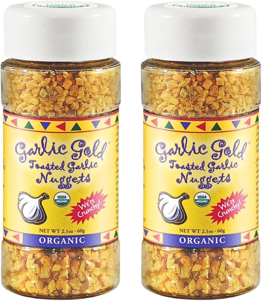Garlic Gold Toasted Nuggets, Crunchy Roasted Garlic Seasoning, USDA Certified Organic Salad Toppe... | Amazon (US)