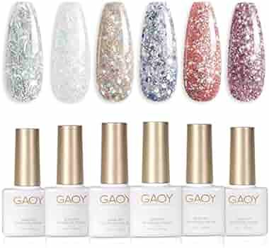 GAOY Glitter Inspire Gel Nail Polish Set of 6 Colors Including Pink Nude Glitter Gel Polish Kit U... | Amazon (US)