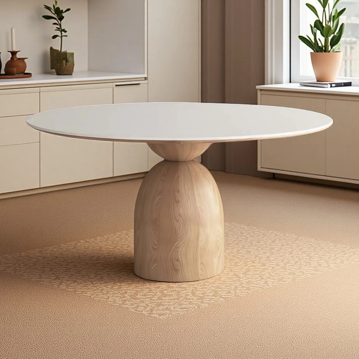 White round stone slab dining table | Wayfair North America