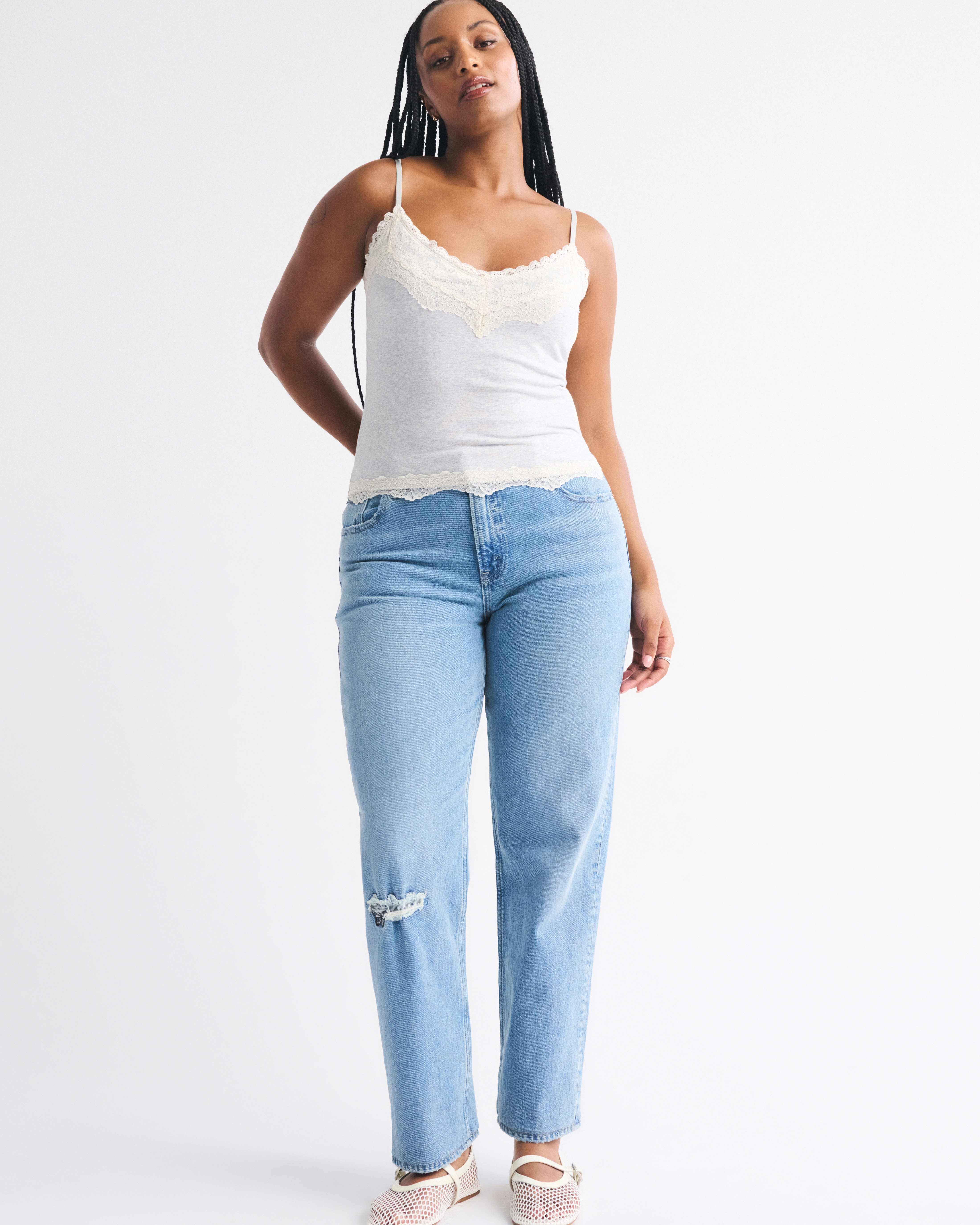 Curve Love Mid Rise 90s Straight Jean | Abercrombie & Fitch (US)