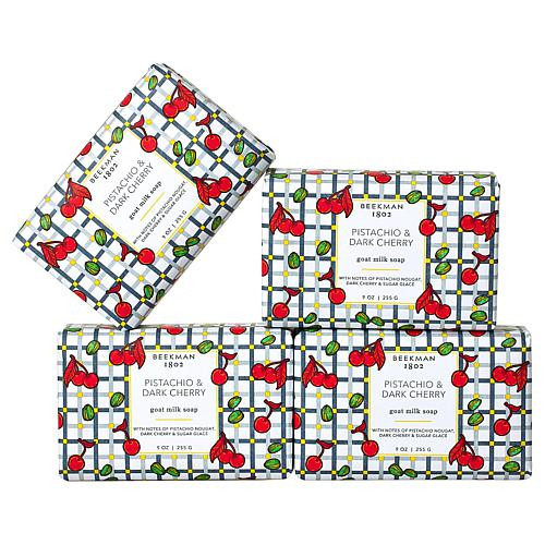 Beekman 1802 Goat Milk Pistachio Dark Cherry Bar Soap 4pk Auto-Ship® | HSN