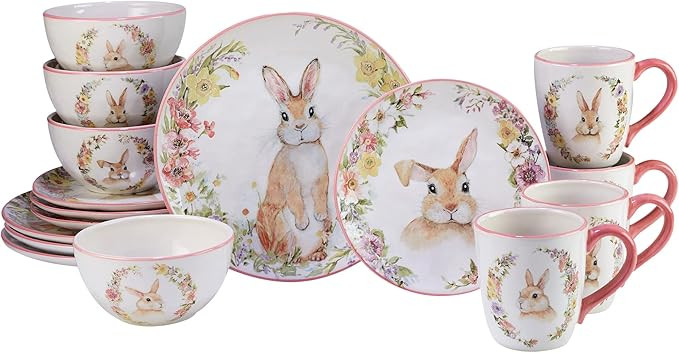 Certified International Easter Garden 16 pc Dinnerware Set, Service for 4, Multicolored | Amazon (US)