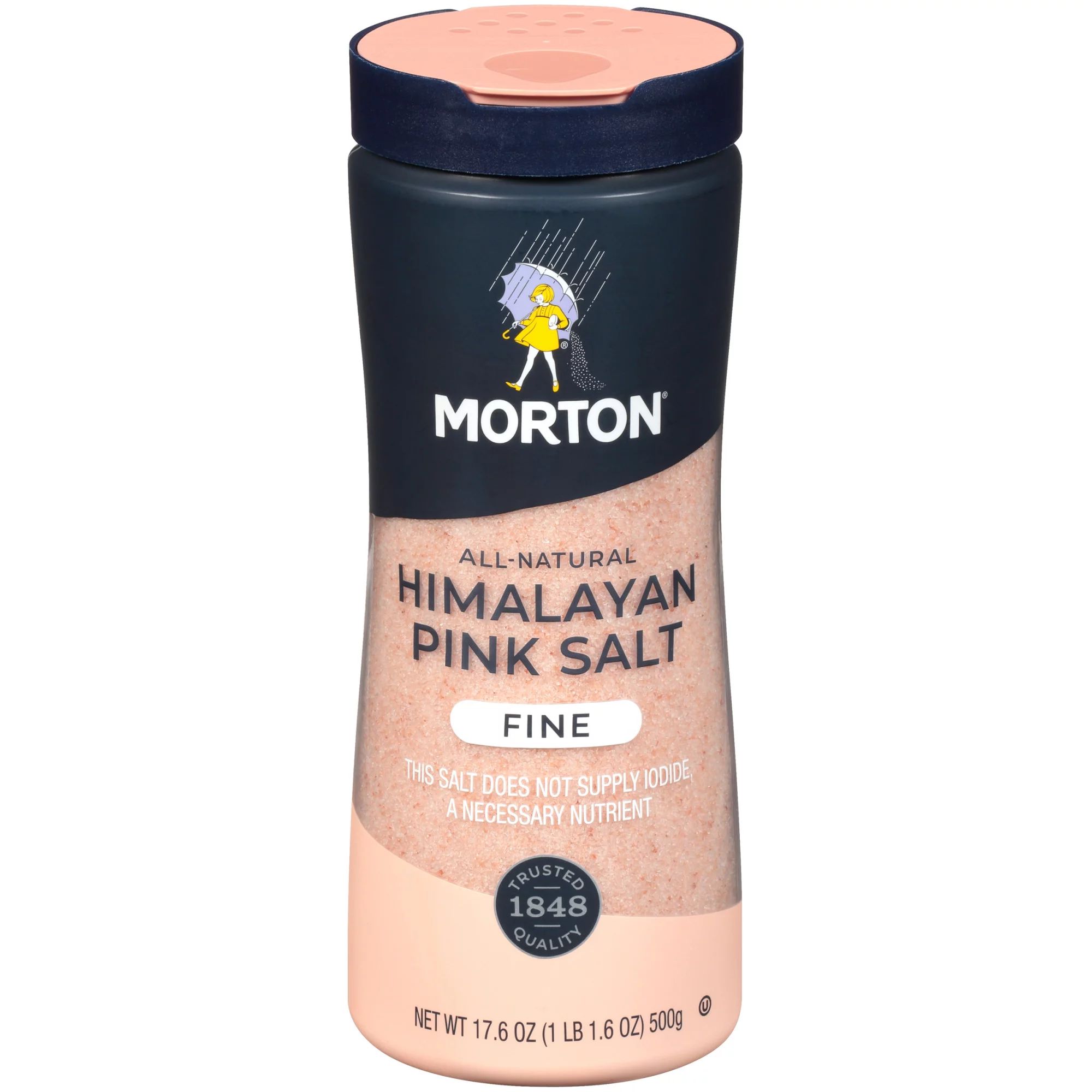 Morton Himalayan Pink Salt, Fine - for Baking, Blending and More, 17.6 Ounce | Walmart (US)