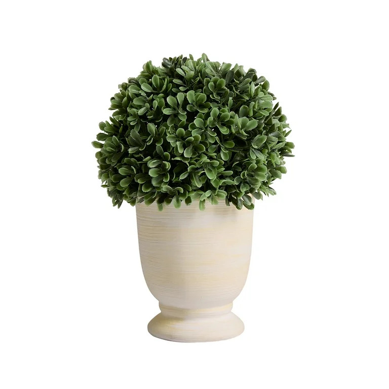 Better Homes & Gardens 9” Artificial Boxwood Tree in White Ceramic Pot for Tabletops- 1 lbs | Walmart (US)