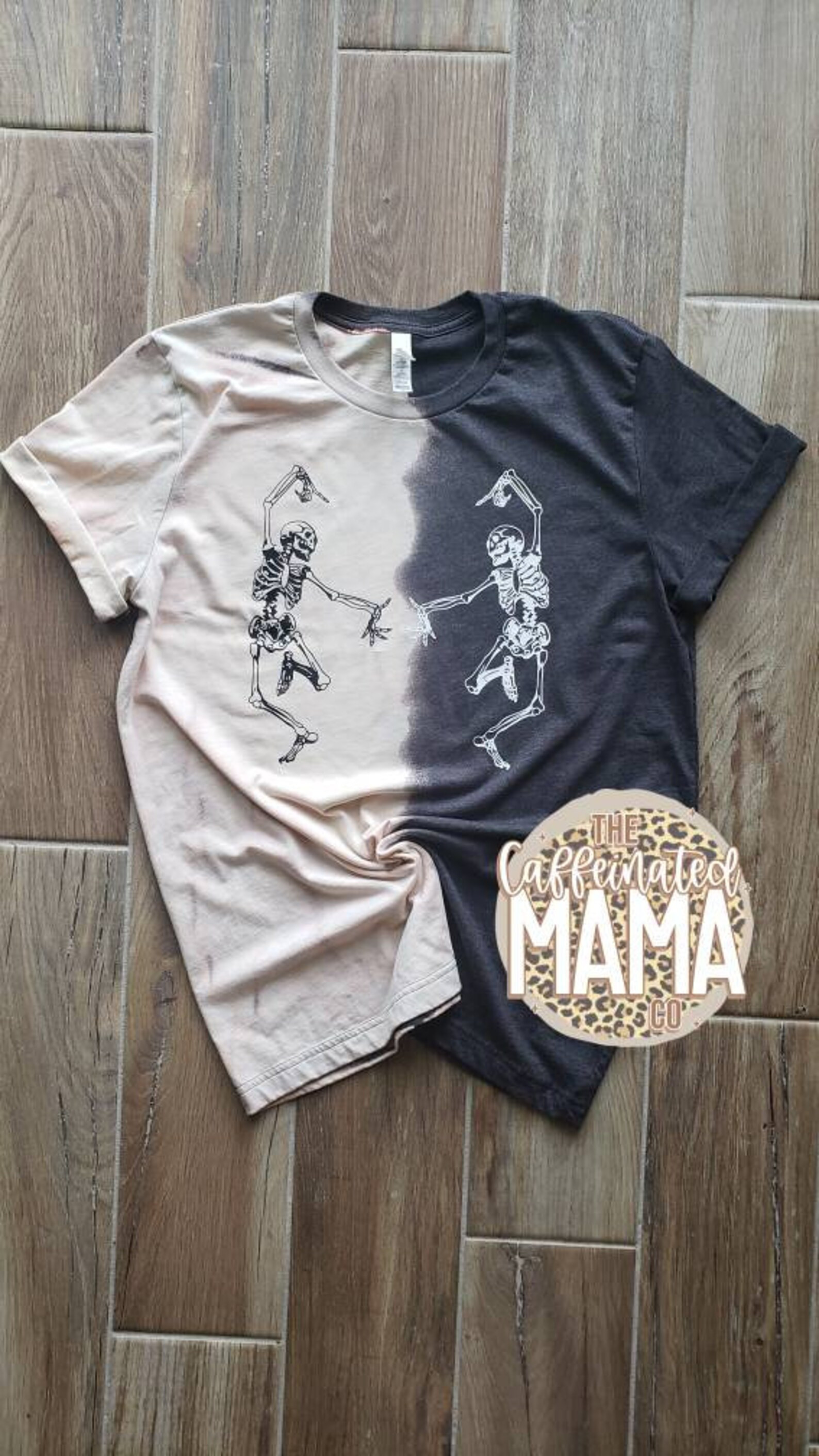 Dancing Skeletons Bleached Shirt Skellies Skelly Half and Half Shirt - Etsy | Etsy (US)