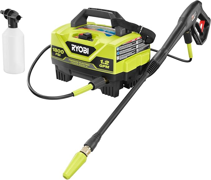 RYOBI 1,800 PSI 1.2 GPM Electric Pressure Washer, RY141820VNM | Amazon (US)