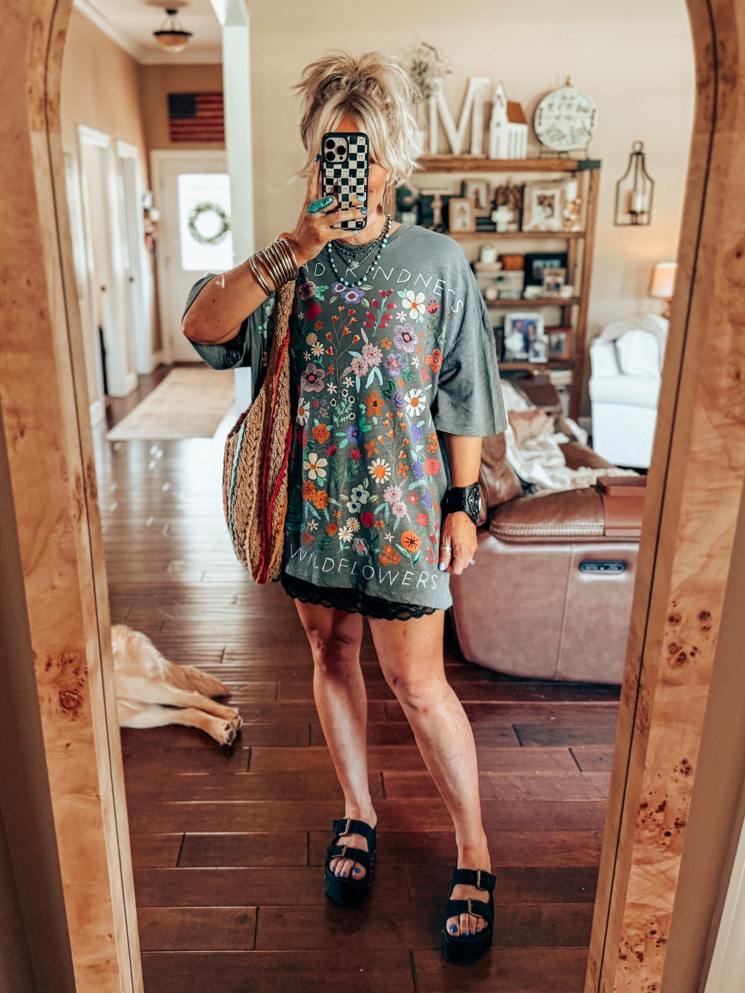 This oversized tee is perfect to layer over a lace skirt! Love the fit and how long it is. I’m 5’6 & a size 8/M. 
Tee - one size 
Lace skirt - L ( I had to link similar ) 
Sandals - true to size 
Cuff bracelet, necklace, & ring are @threebirdnest save with code MANDIE20MAULDIN. 


#LTKOver40 #LTKStyleTip #LTKFindsUnder50