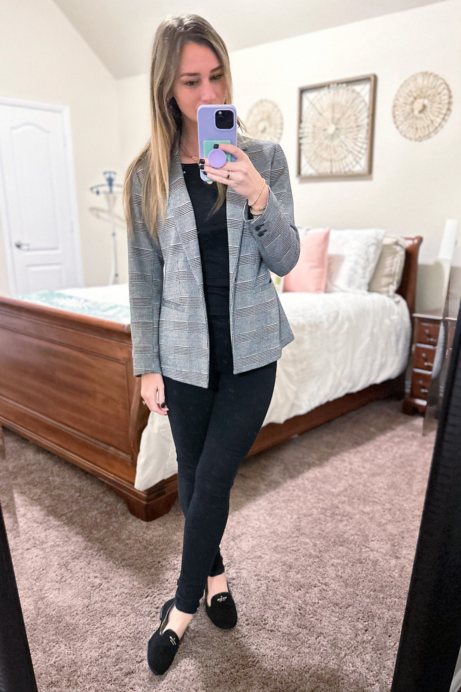 Another day, another business casual outfit. 

Casual work wear | blazer | work blazer | loafers | casual black outfit | workwear | corporate | business casual | what to wear to the office | what to wear to work | corporate office | work shoes | black loafers 

#LTKworkwear #LTKshoecrush #LTKunder50