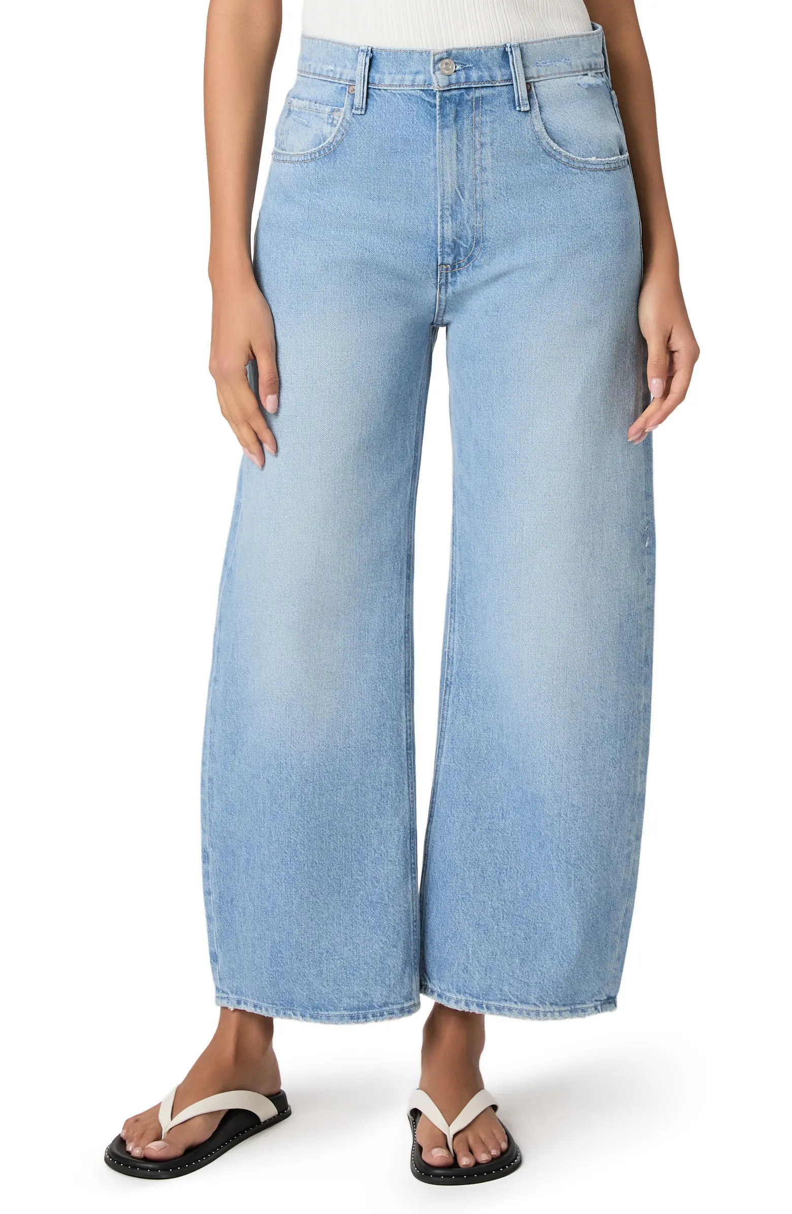 Arella High Waist Wide Leg Ankle Jeans | Nordstrom