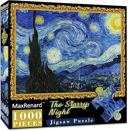 MaxRenard Game 1000 Pieces Jigsaw Puzzle For Adult Fine Art Collection Toy -The Starry Night- Hom... | Amazon (US)