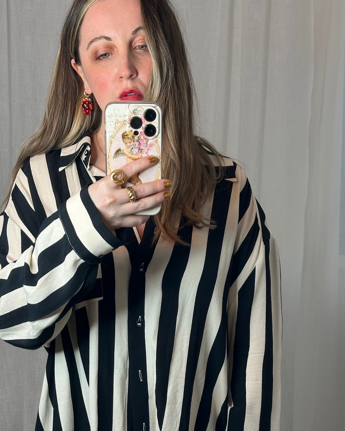 Strawberry earrings are the perfect little addition to your summer wardrobe 🍓🍓
Fruit motif | Stripe outfit | Red lipstick | Statement earring | Oversized jewellery | cocktail ring 

#LTKsummer #LTKspring #LTKuk