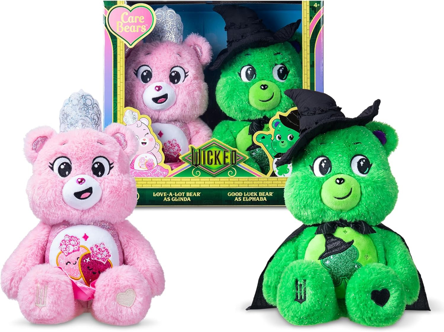 Care Bears - x Wicked 2-Pack - Love-a-Lot Bear as Glinda & Good Luck Bear as Elphaba | Amazon (US)
