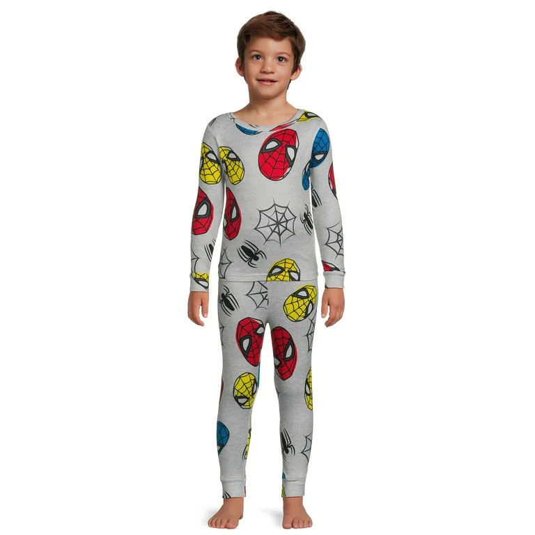 Marvel Boys Spiderman Long Sleeve All Over Print 2-Piece Pajama Sleep Set, Sizes 4-10 - Walmart.c... | Walmart (US)