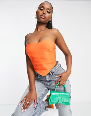 I Saw It First bandeau corset top in orange | ASOS (Global)