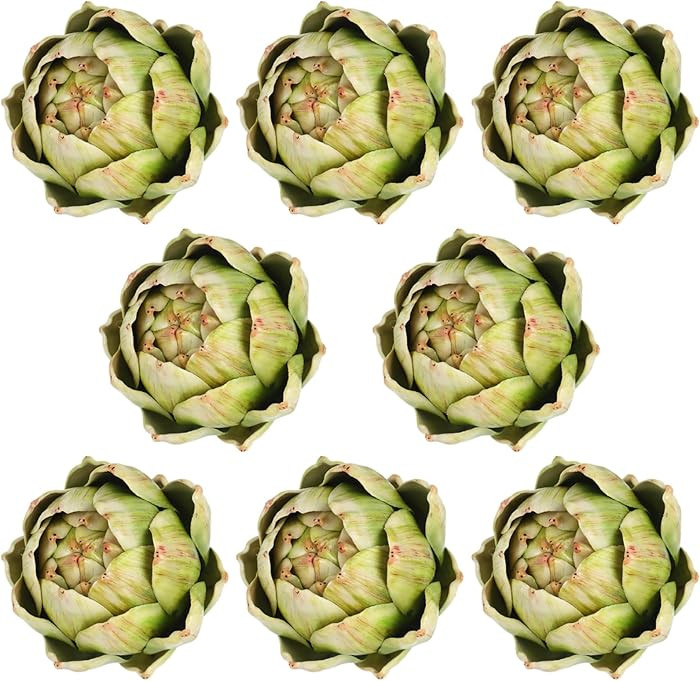 Timgle 8 Pcs Green Artificial Artichokes Fake Vegetables and Fruits for Summer Kitchen Wedding Bo... | Amazon (US)