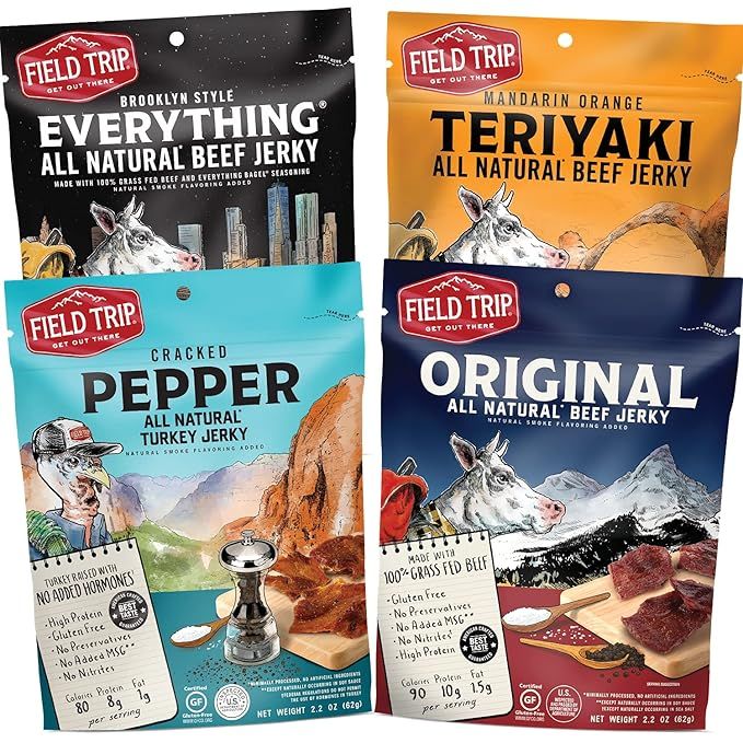 Field Trip All Natural Jerky Variety Pack | All Natural and Grass Fed Beef | Nitrate and Nitrite ... | Amazon (US)