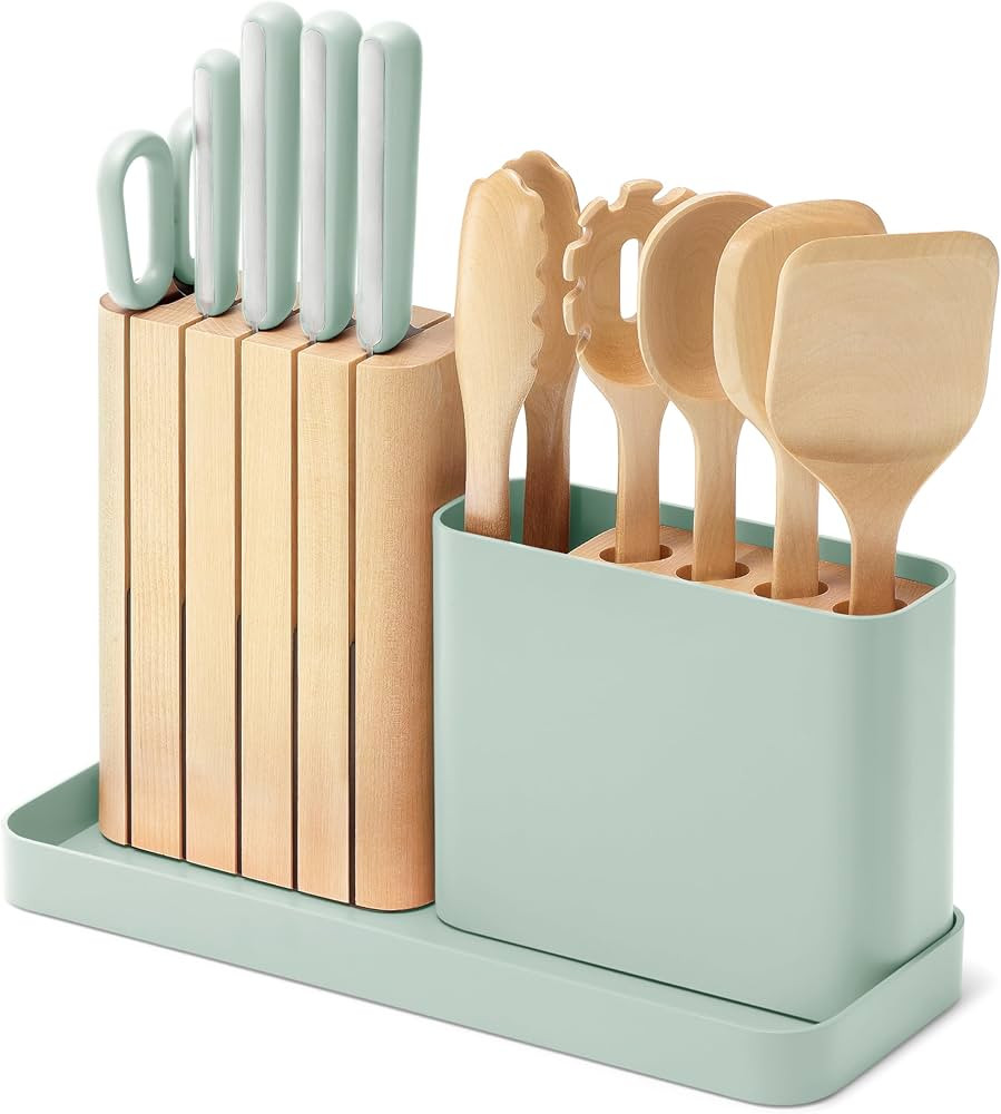 Caraway 14-Piece Kitchen Prep Set - Kitchen Knife Set & Wooden Utensil Set - Made With Premium Ge... | Amazon (US)