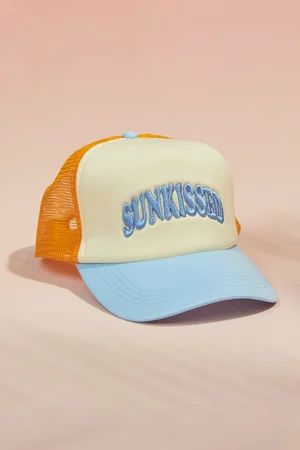 Sunkissed Trucker Hat in Off White & Blue | Altar'd State | Altar'd State