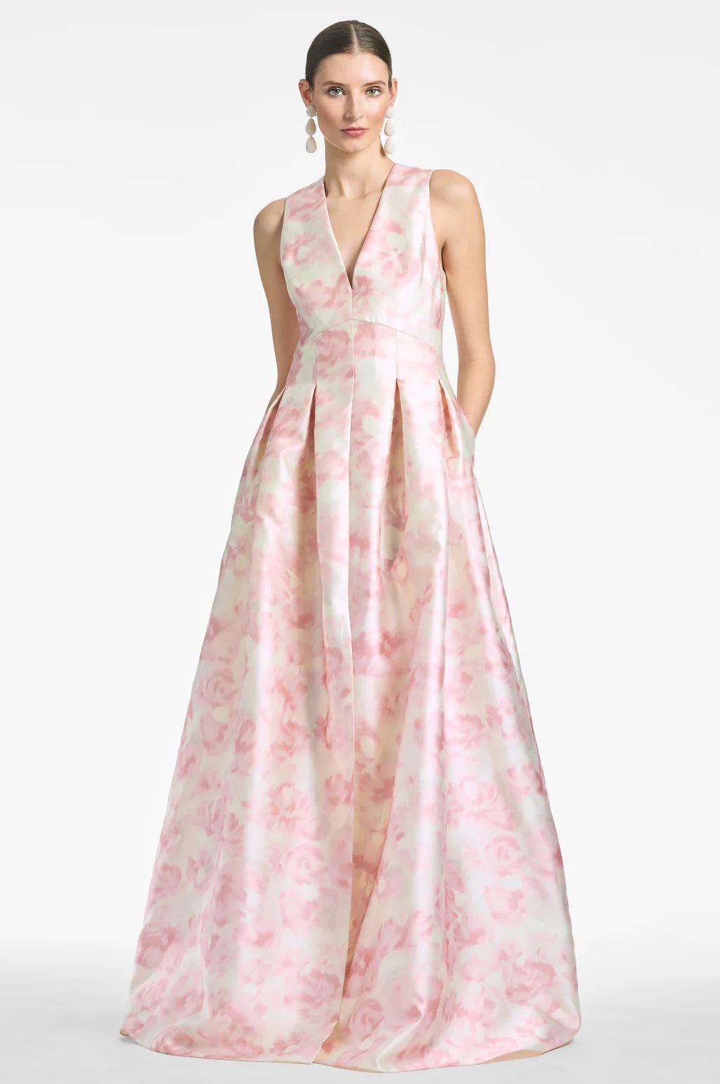 Brooke Gown - Blush Watercolor Floral - Final Sale | Sachin and Babi