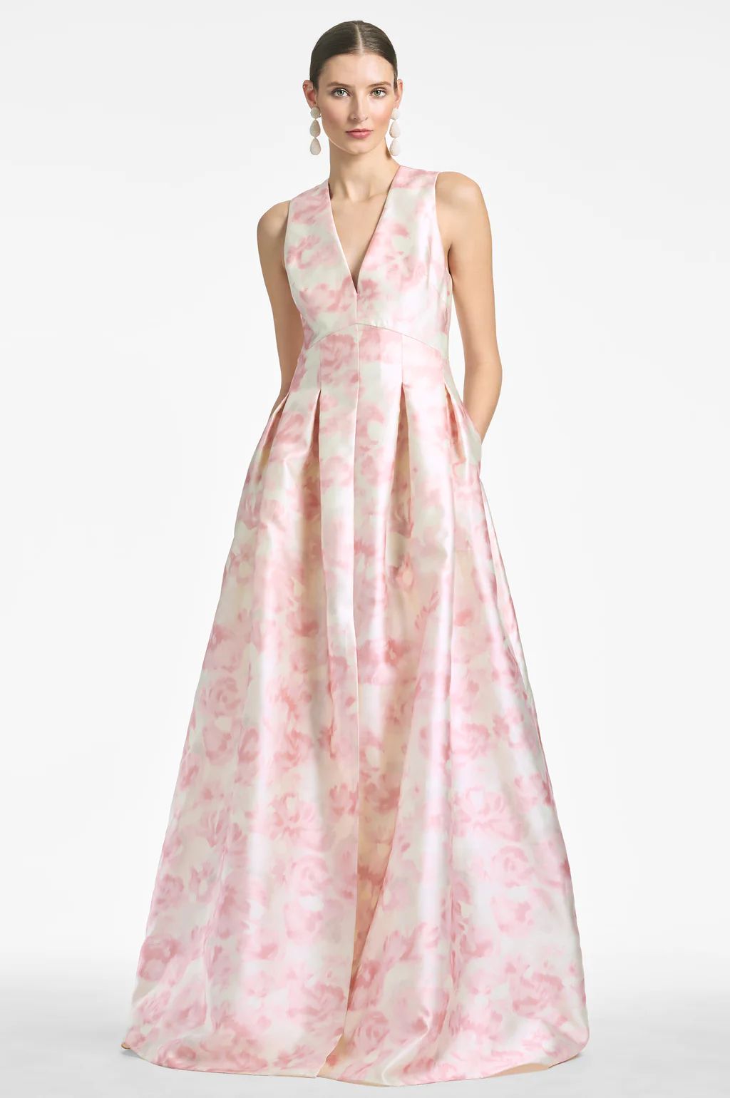 Brooke Gown - Blush Watercolor Floral - Final Sale | Sachin and Babi