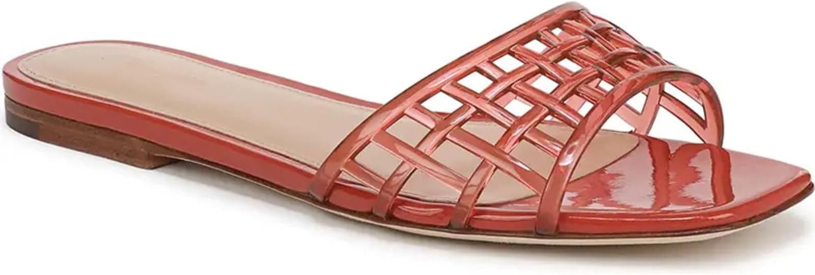 Jelly Slides Sandals for Women Clear Hollow Slip on Mesh Jelly Flats Sandals Summer Beach Slides ... | Amazon (US)