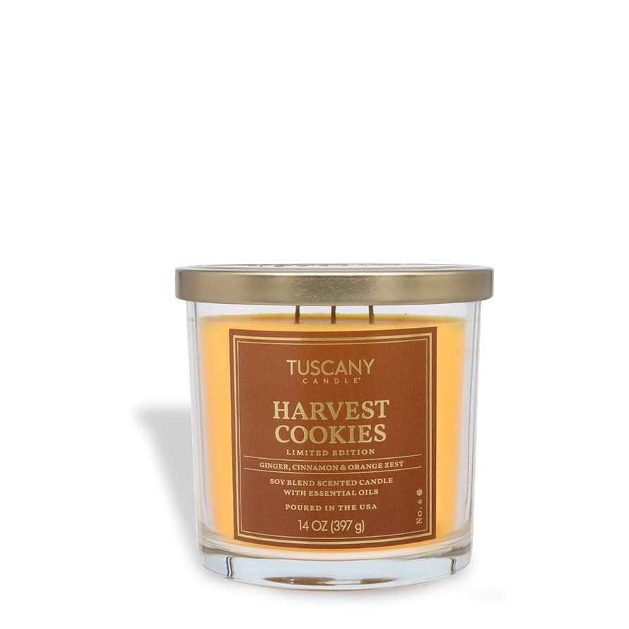 Tuscany Candle Harvest Cookies: Brown Sugar & Vanilla Scented Fall Candle, 14 oz | Amazon (US)