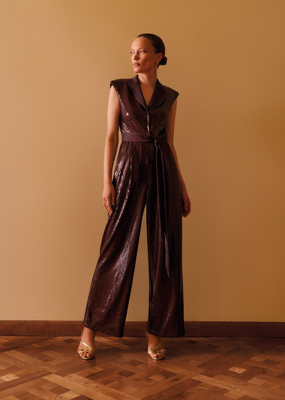 Ivey Burgundy Sequin Jumpsuit | Phase Eight UK | | Phase Eight