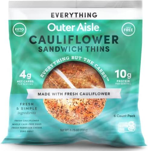 Outer Aisle Cauliflower Bread | Everything But The Carbs | Keto, Gluten Free, Low Carb Cauliflowe... | Amazon (US)