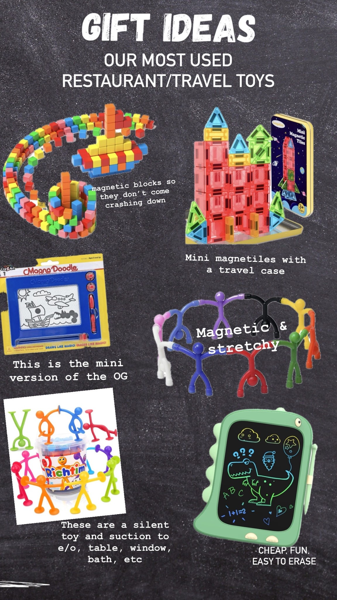 Our most used restaurant and travel toys. The boys (6&4) have used most of these for years and they’re fun for grownups too!! 



#LTKGiftGuide #LTKKids #LTKmomlife