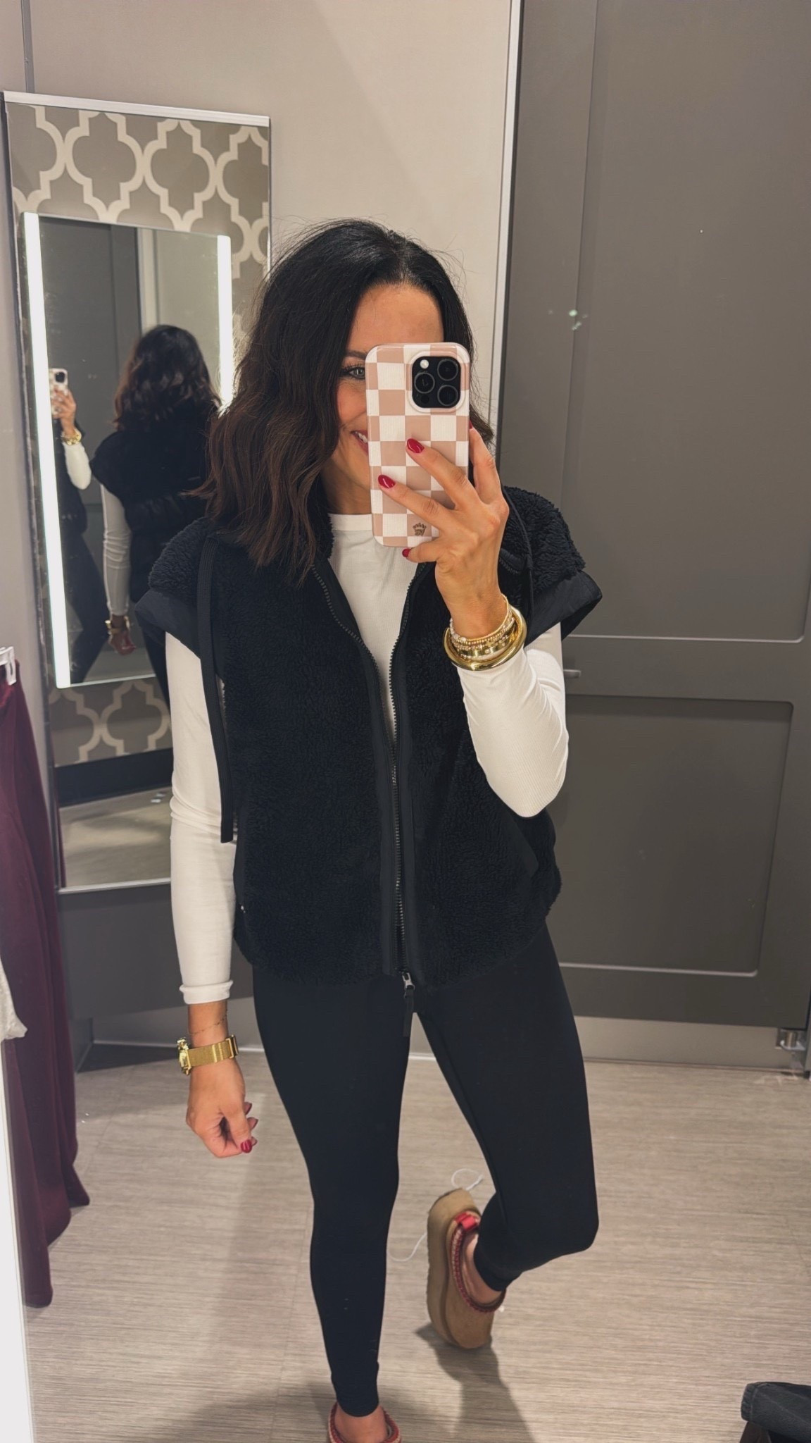 This vest is such great quality and perfect for layering during the colder months, thick enough to keep you warm and light enough to have a coat fit over it! Aprilwilks VintagePickin womens target fashion finds viral target Sherpa vest womens all in motion casual outfit inspo target winter fashion finds casual winter outfit idea 

#LTKPetite #LTKootd #LTKSeasonal