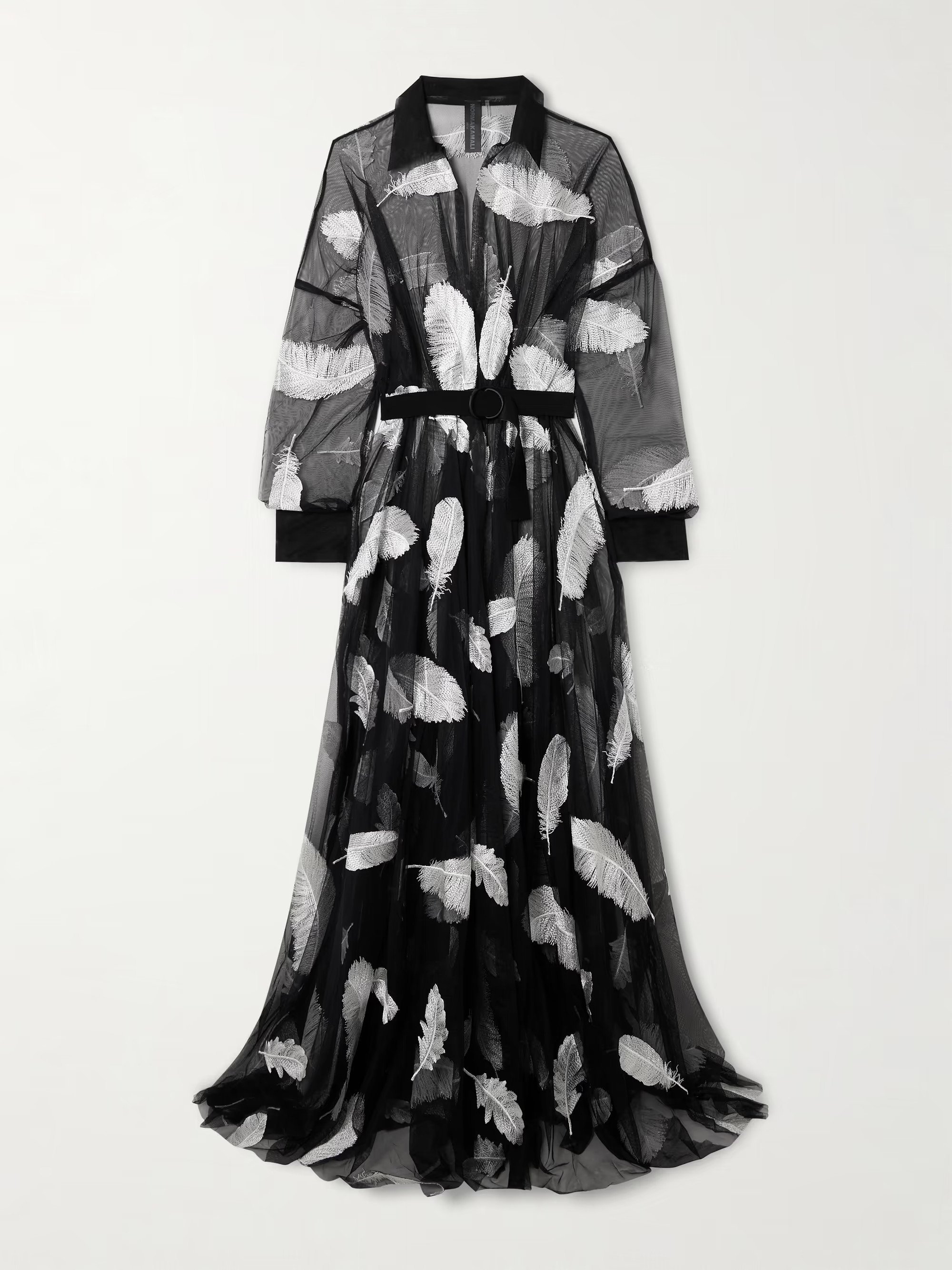 Belted embroidered tulle gown | NET-A-PORTER (US)