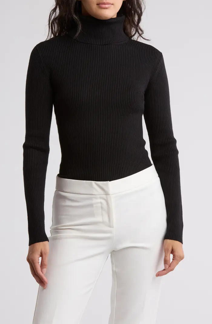 French Connection Rib Knit Turtleneck Sweater | Nordstromrack | Nordstrom Rack